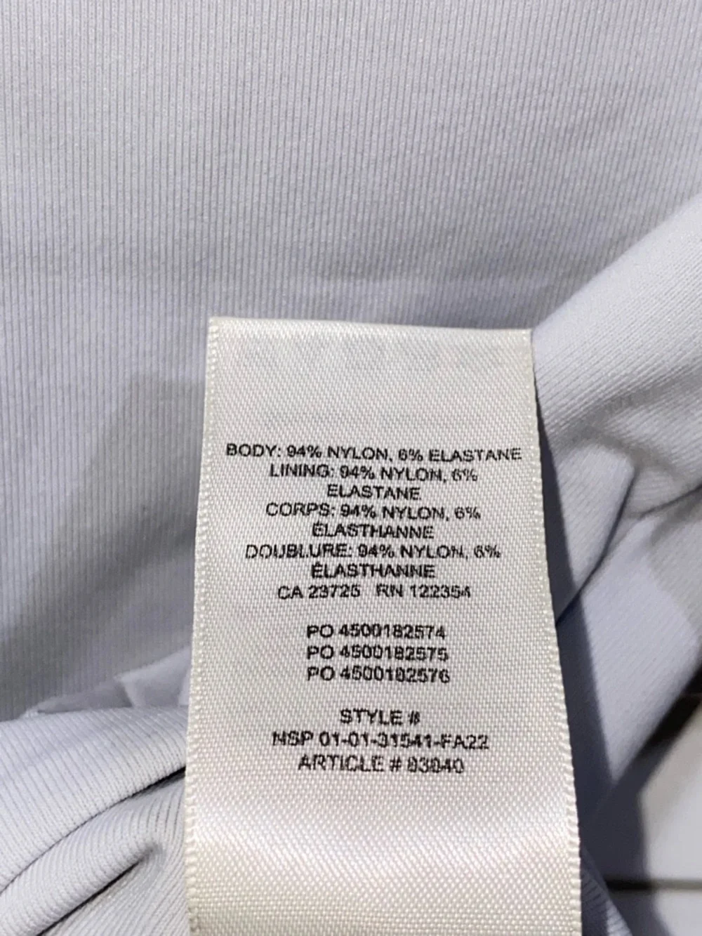 Aritzia Babaton Contour‎ Crew Cropped T-Shirt - Size M - Light Blue/Grey